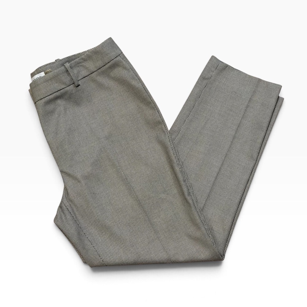 Calvin Klein Slim Fit Ankle Women 10 Black White GUC Textured Workwear Pants